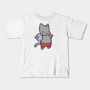 Cute Cartoon Pool Cat Kids T-Shirt